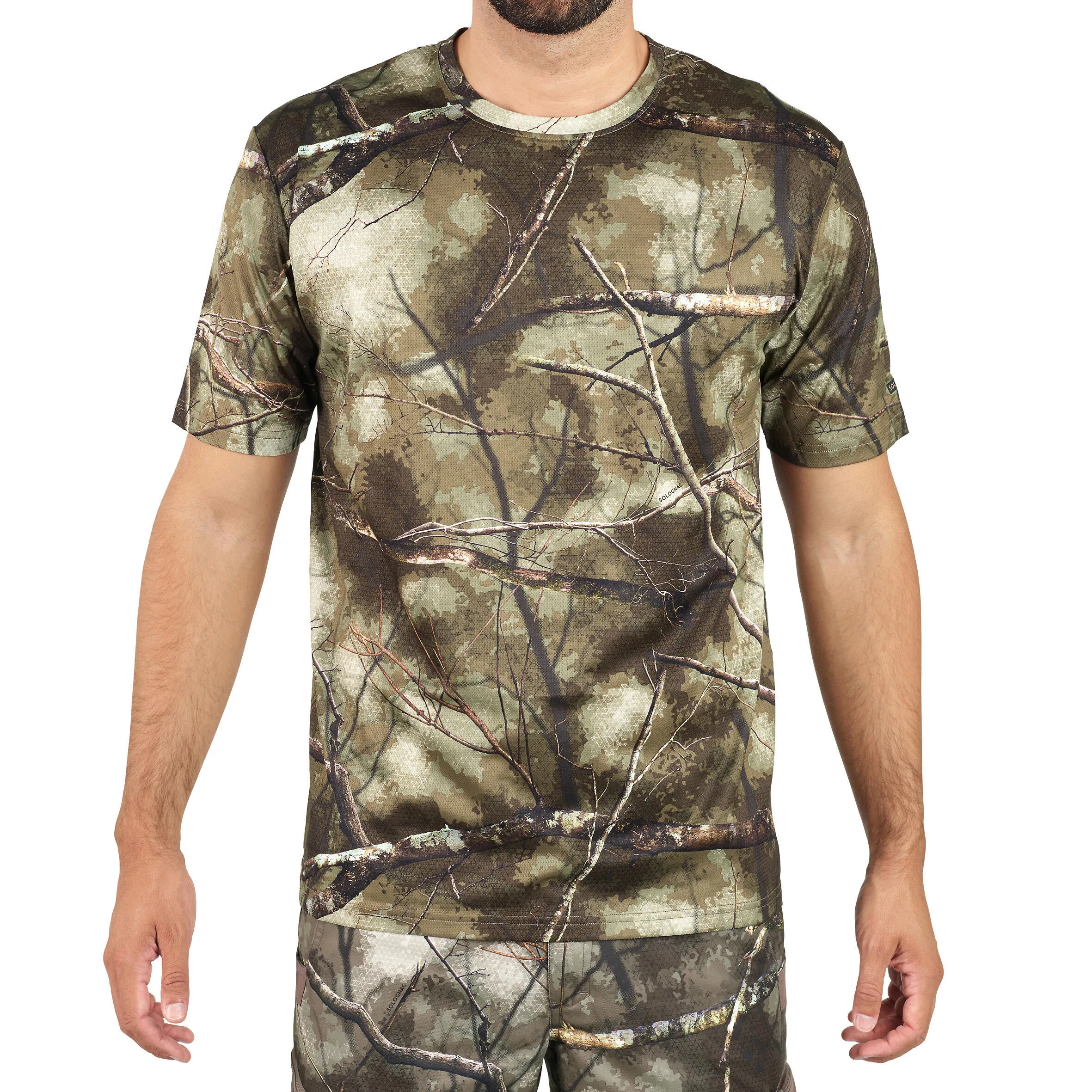 100 TREEMETIC hunting T-shirt, breathable, camo SOLOGNAC, camo