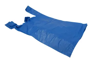 11 x 17 x 21 24mu Blue Recycled Vest Plastic Carrier Bags (Cobra 1)