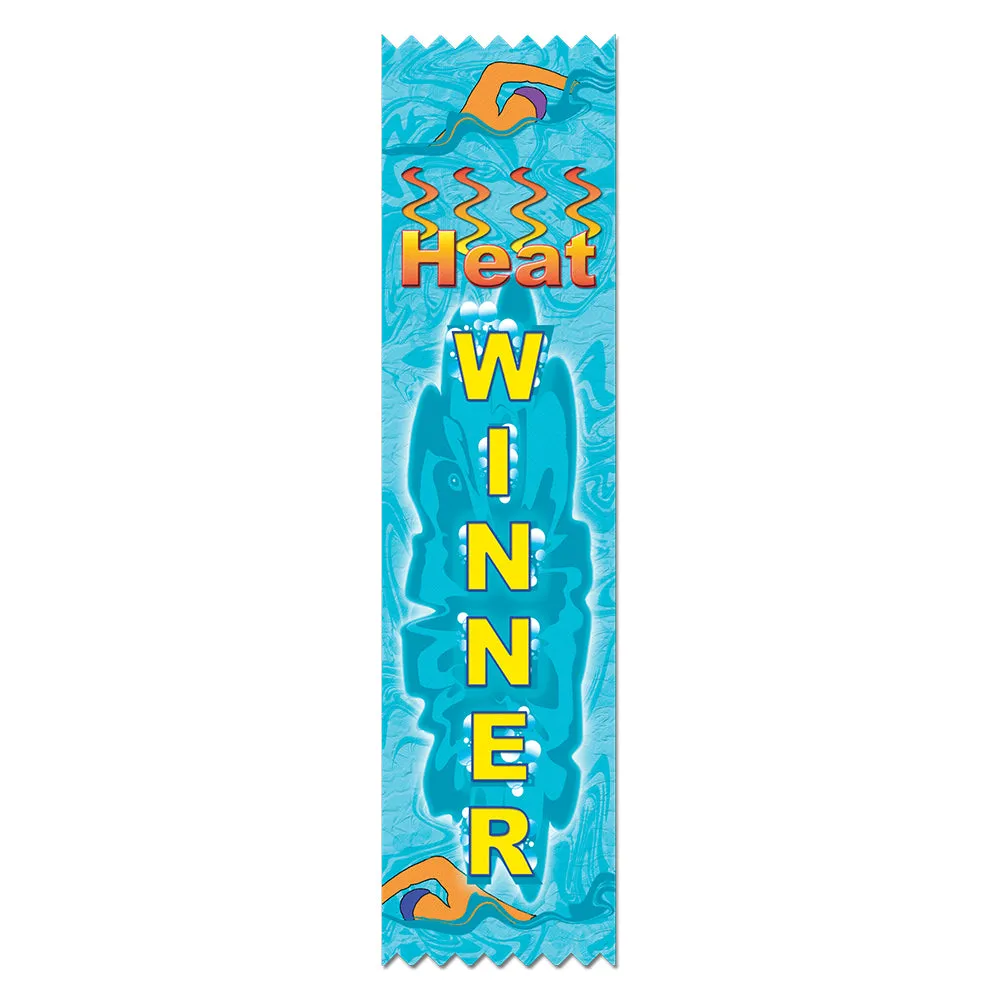 2" X 8" Stock Multicolor Pinked Top Heat Winner Award Ribbon