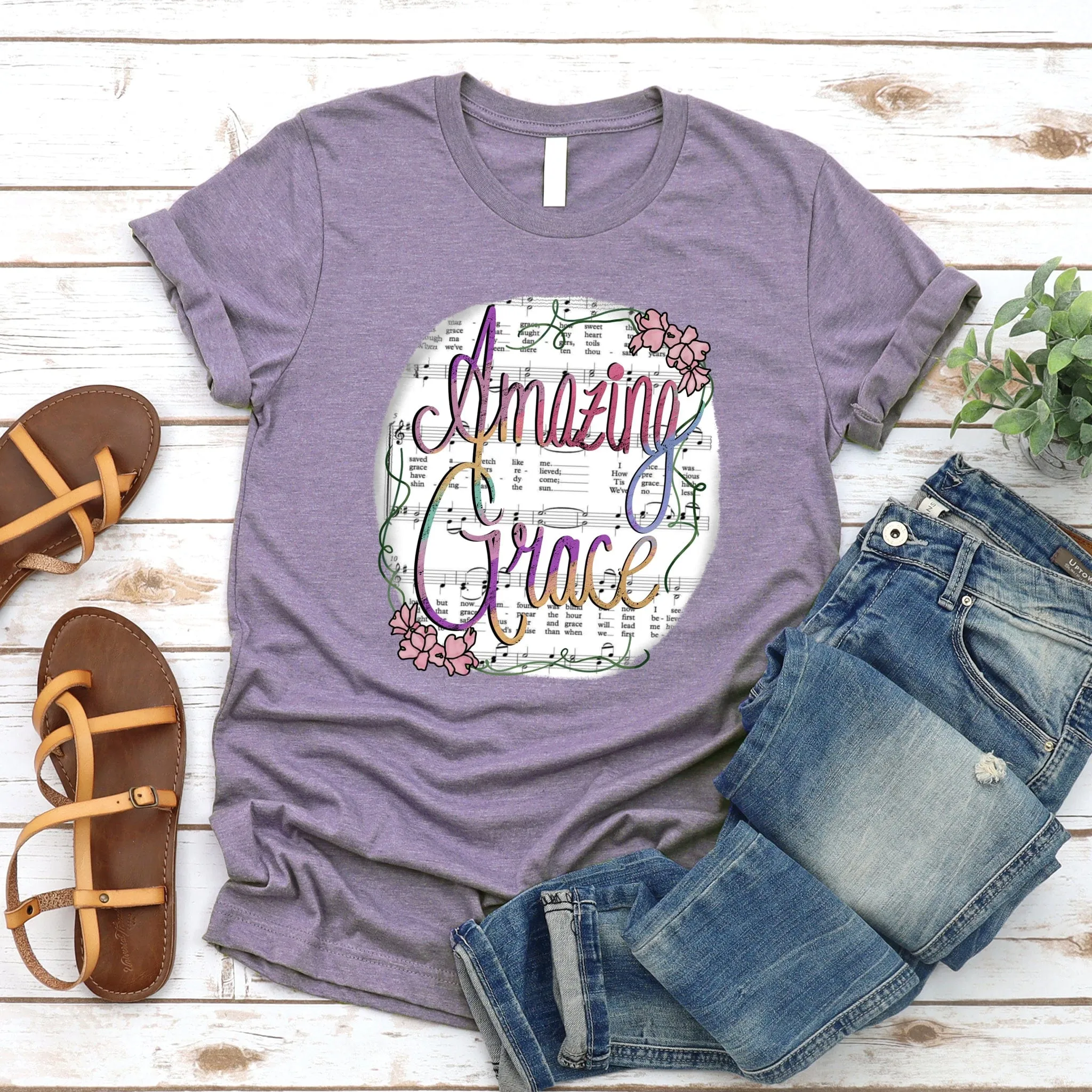 Amazing Grace T Shirts For Women - Women's Christian T Shirts - Women's Religious Shirts