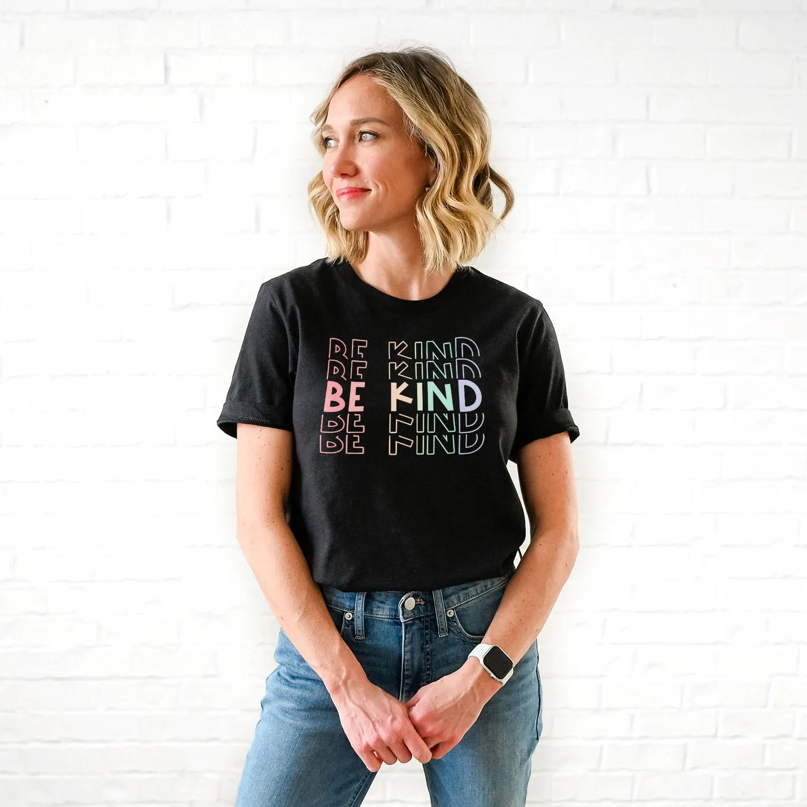 Be Kind Rainbow Tee Shirts For Women - Christian Shirts for Women - Religious Tee Shirts