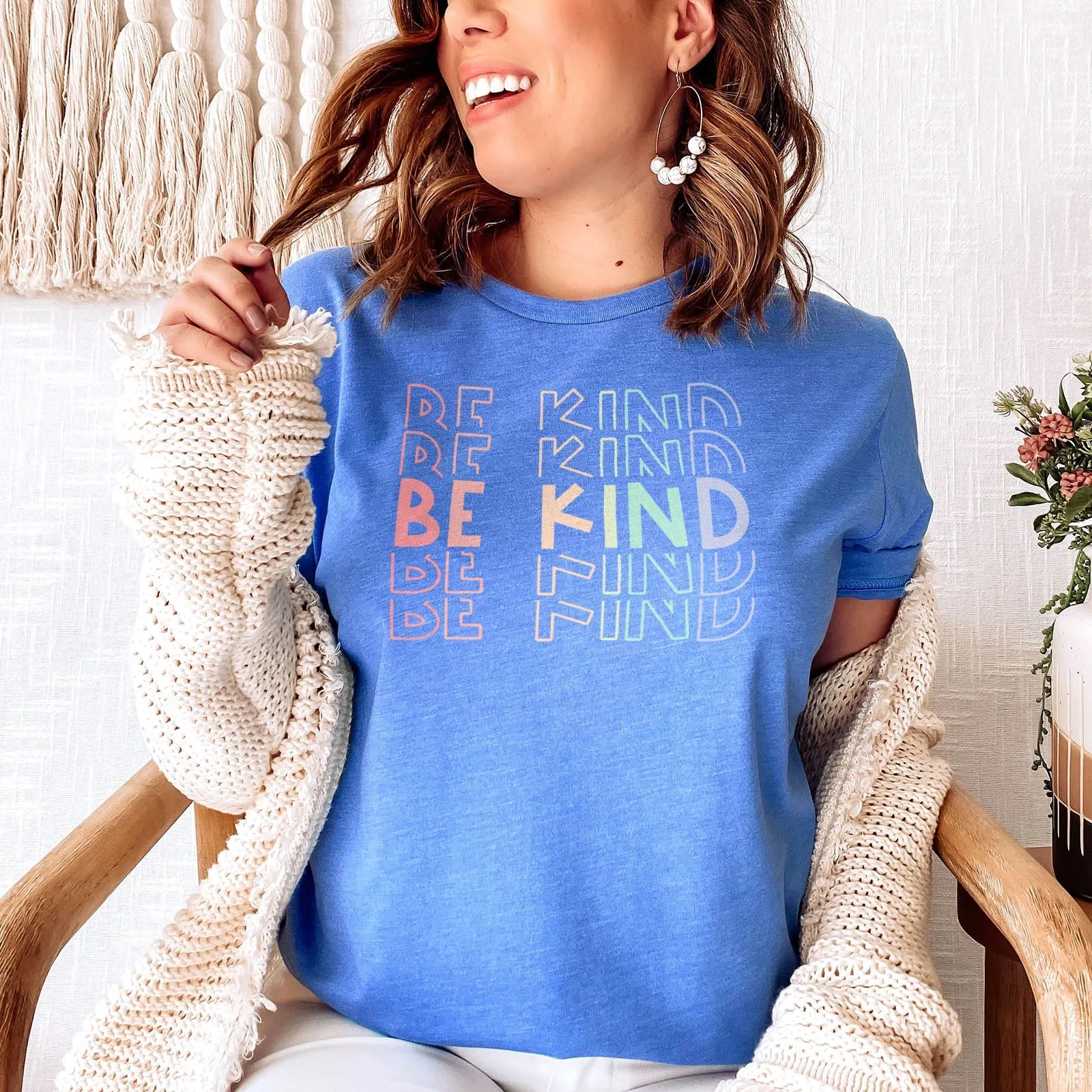 Be Kind Rainbow Tee Shirts For Women - Christian Shirts for Women - Religious Tee Shirts