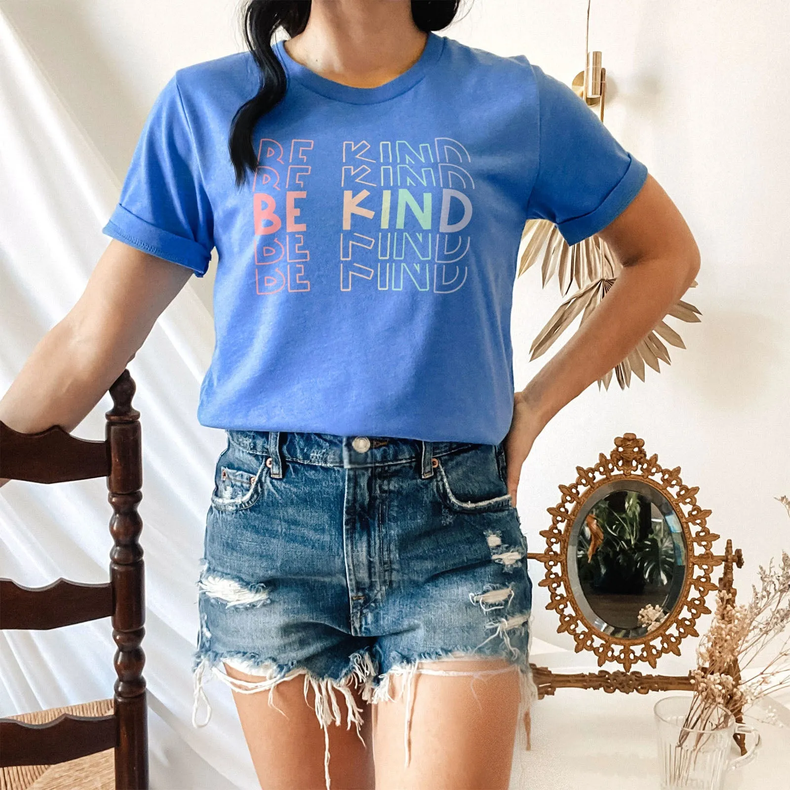 Be Kind Rainbow Tee Shirts For Women - Christian Shirts for Women - Religious Tee Shirts