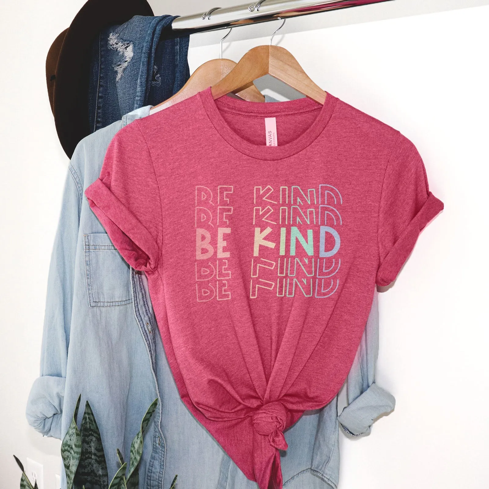 Be Kind Rainbow Tee Shirts For Women - Christian Shirts for Women - Religious Tee Shirts