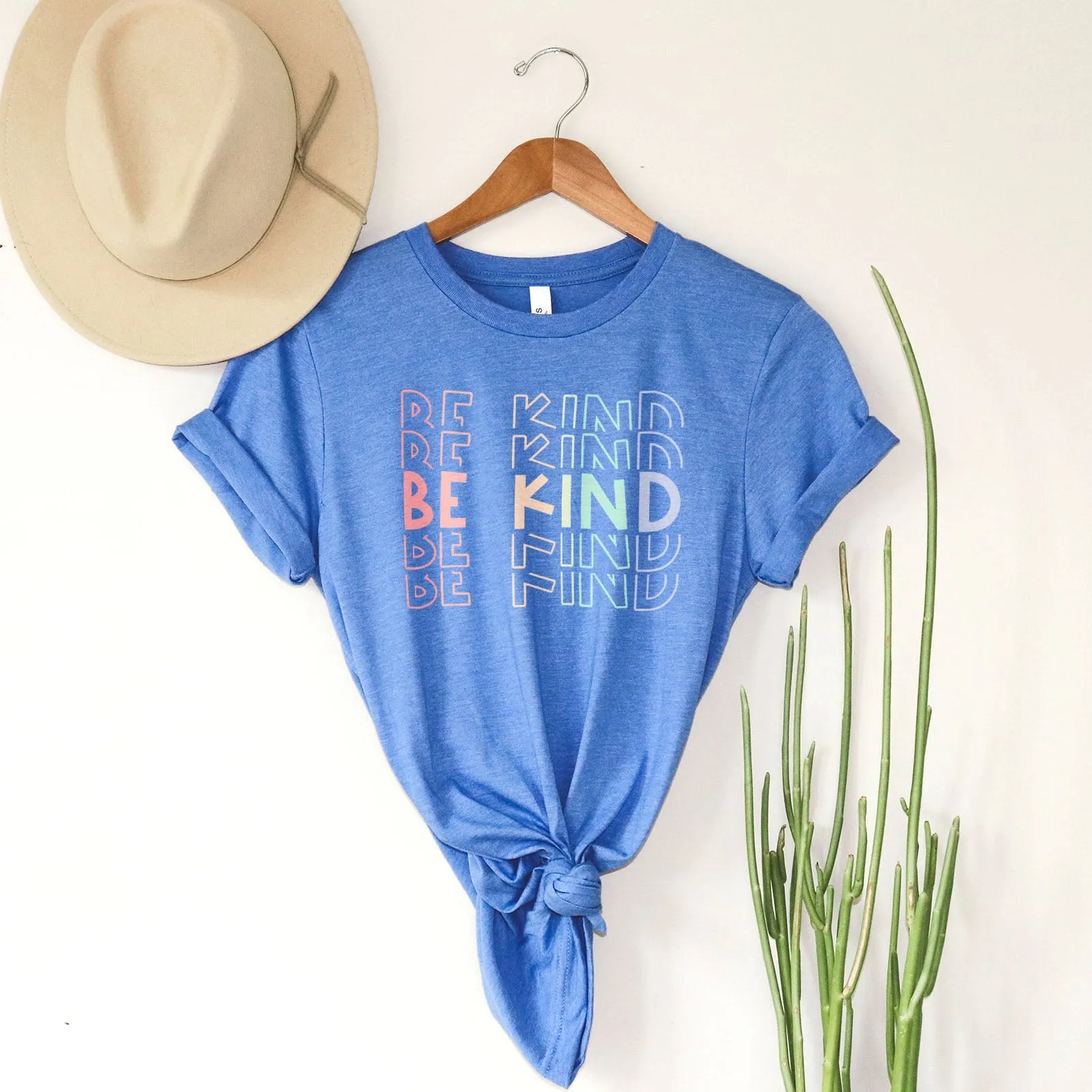 Be Kind Rainbow Tee Shirts For Women - Christian Shirts for Women - Religious Tee Shirts