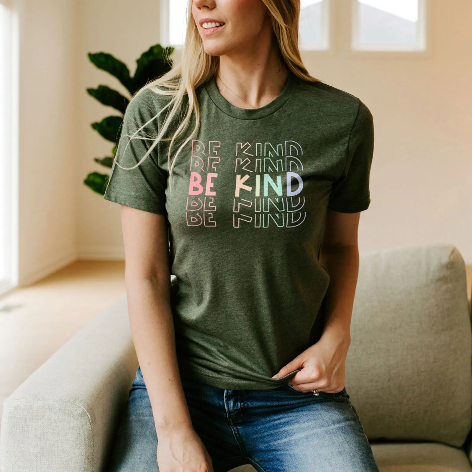 Be Kind Rainbow Tee Shirts For Women - Christian Shirts for Women - Religious Tee Shirts