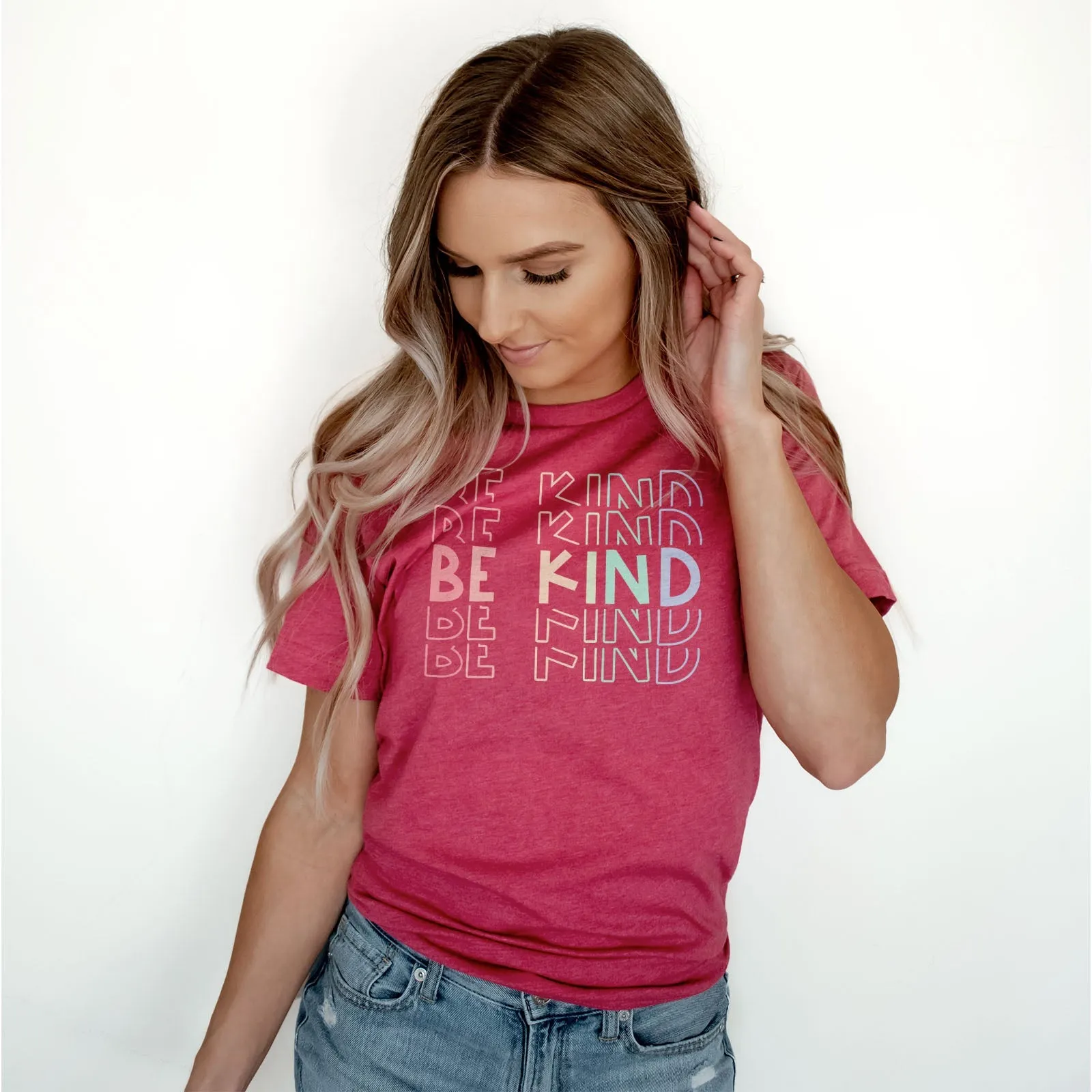 Be Kind Rainbow Tee Shirts For Women - Christian Shirts for Women - Religious Tee Shirts