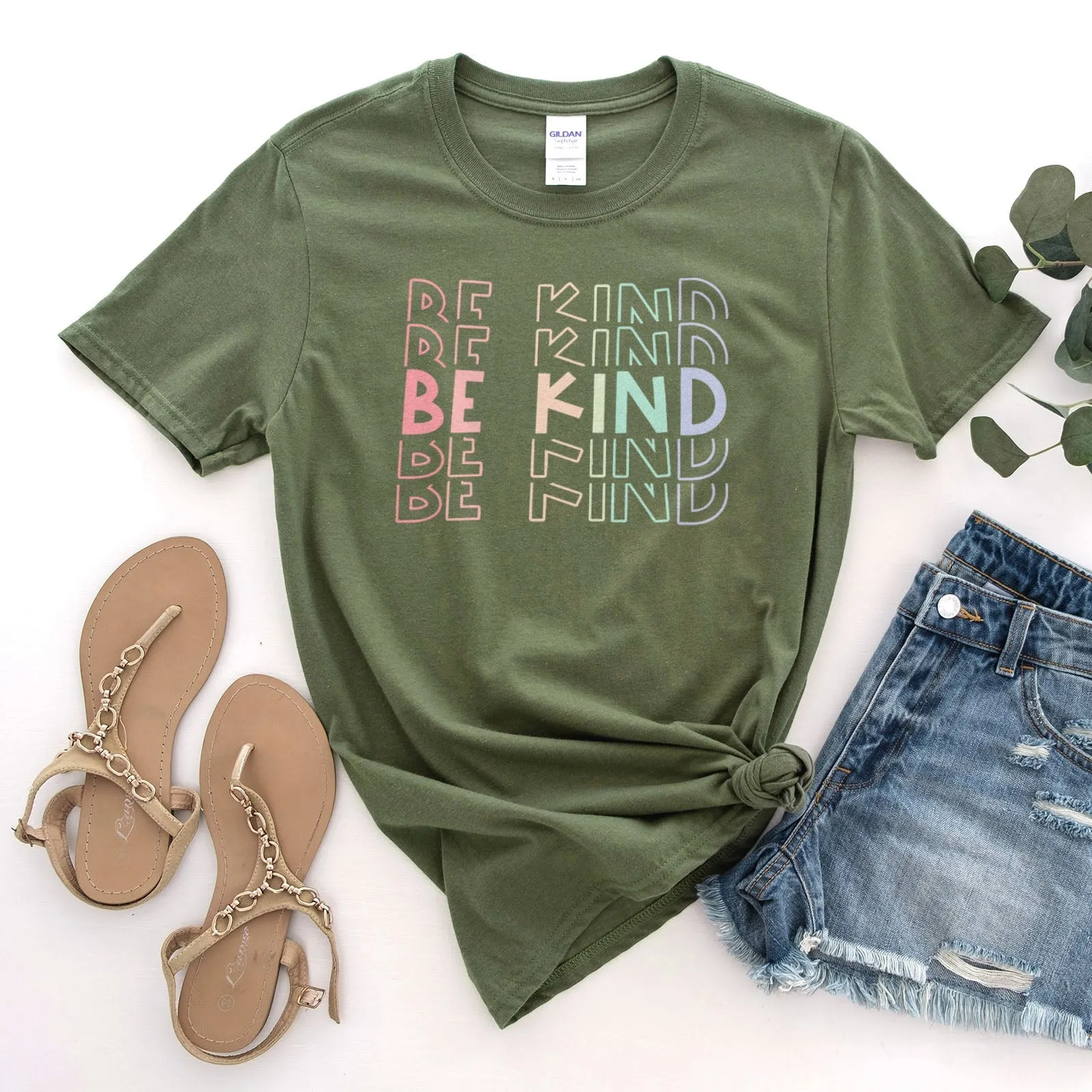 Be Kind Rainbow Tee Shirts For Women - Christian Shirts for Women - Religious Tee Shirts