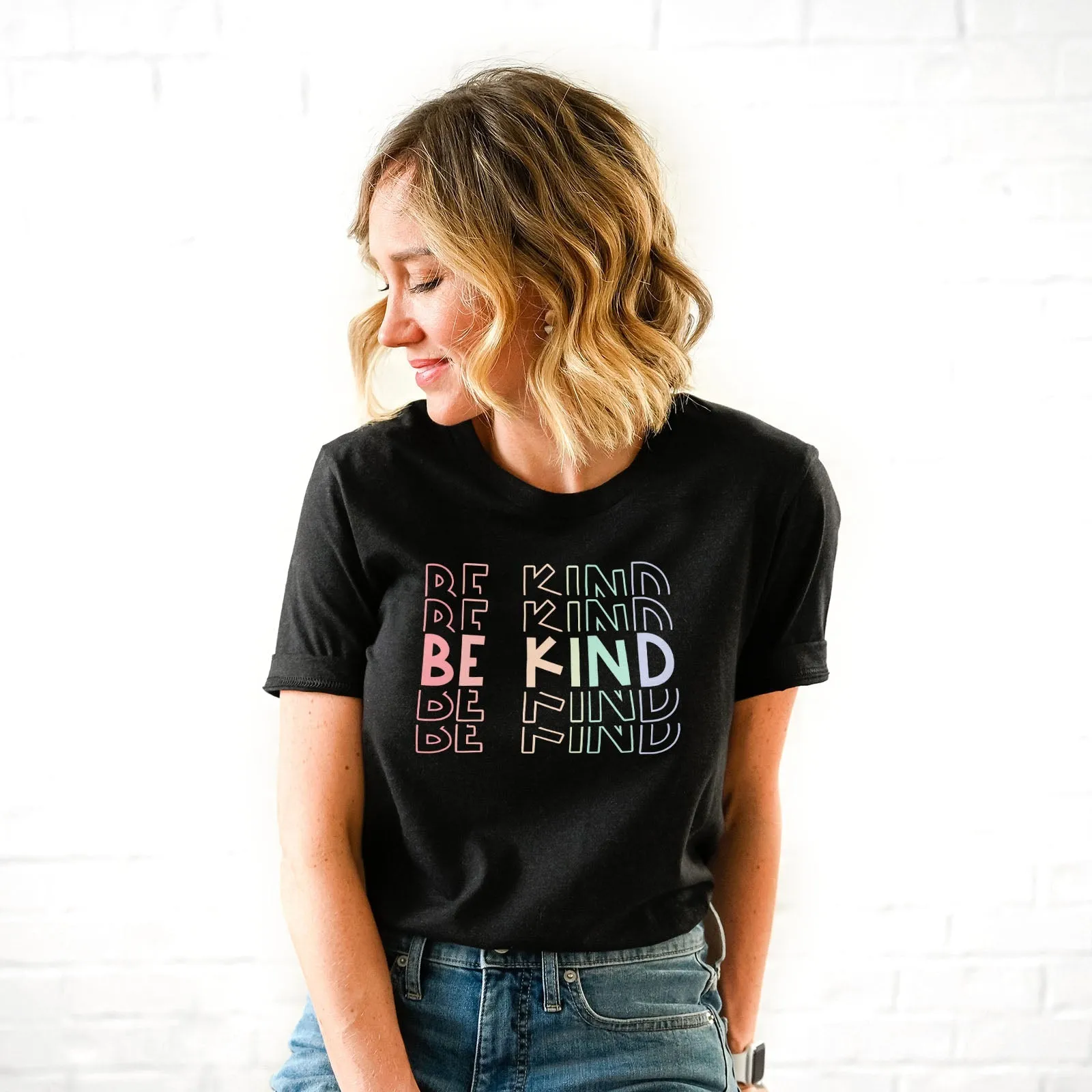 Be Kind Rainbow Tee Shirts For Women - Christian Shirts for Women - Religious Tee Shirts