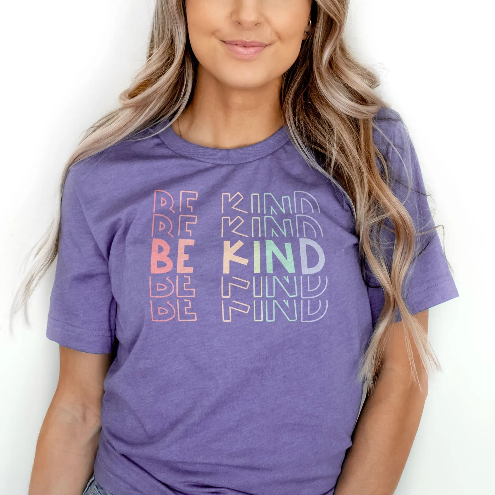 Be Kind Rainbow Tee Shirts For Women - Christian Shirts for Women - Religious Tee Shirts