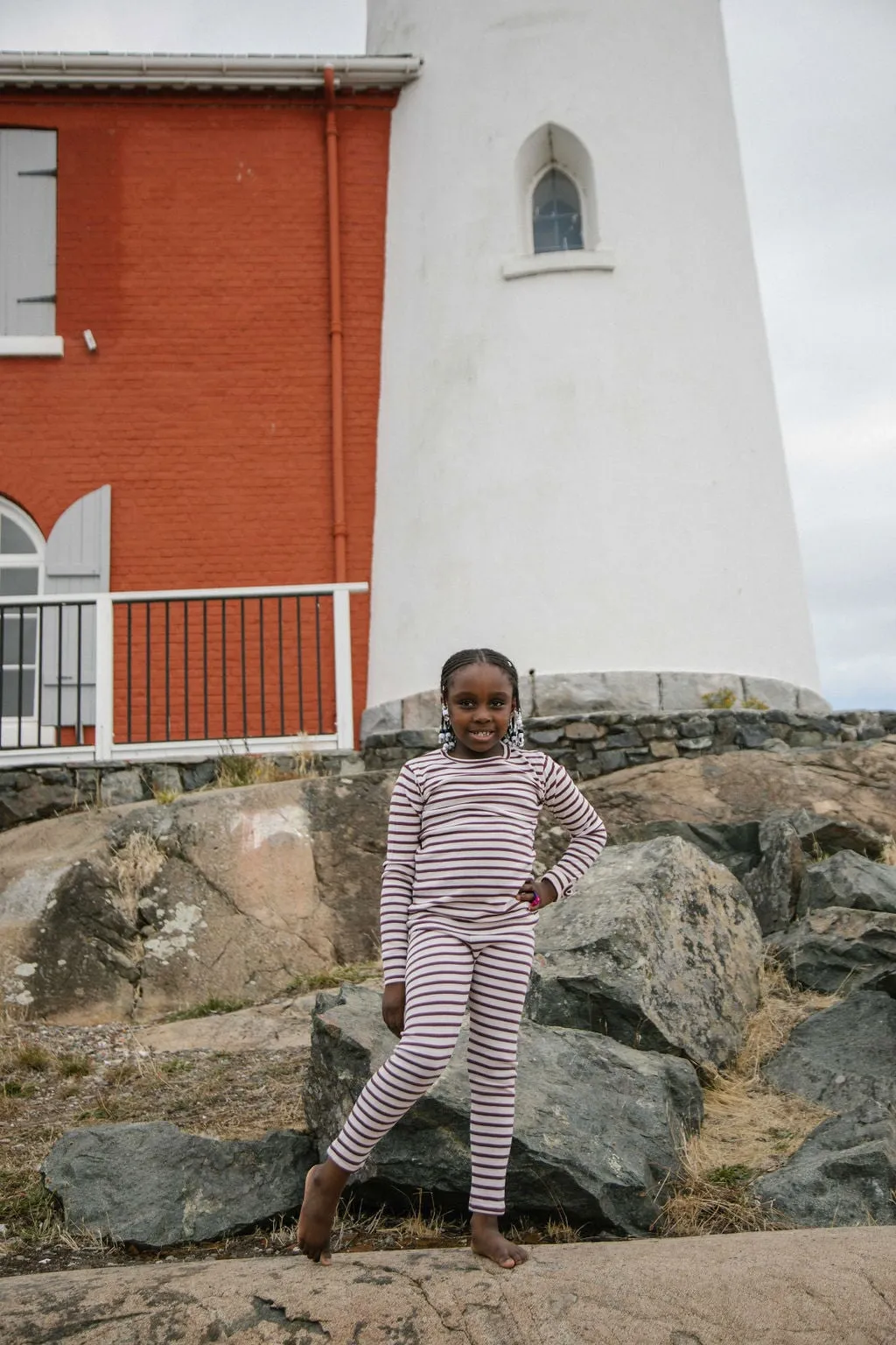 Big Kids Thermal Bottoms - Stripes