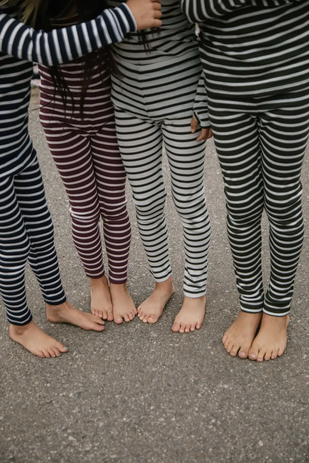 Big Kids Thermal Bottoms - Stripes