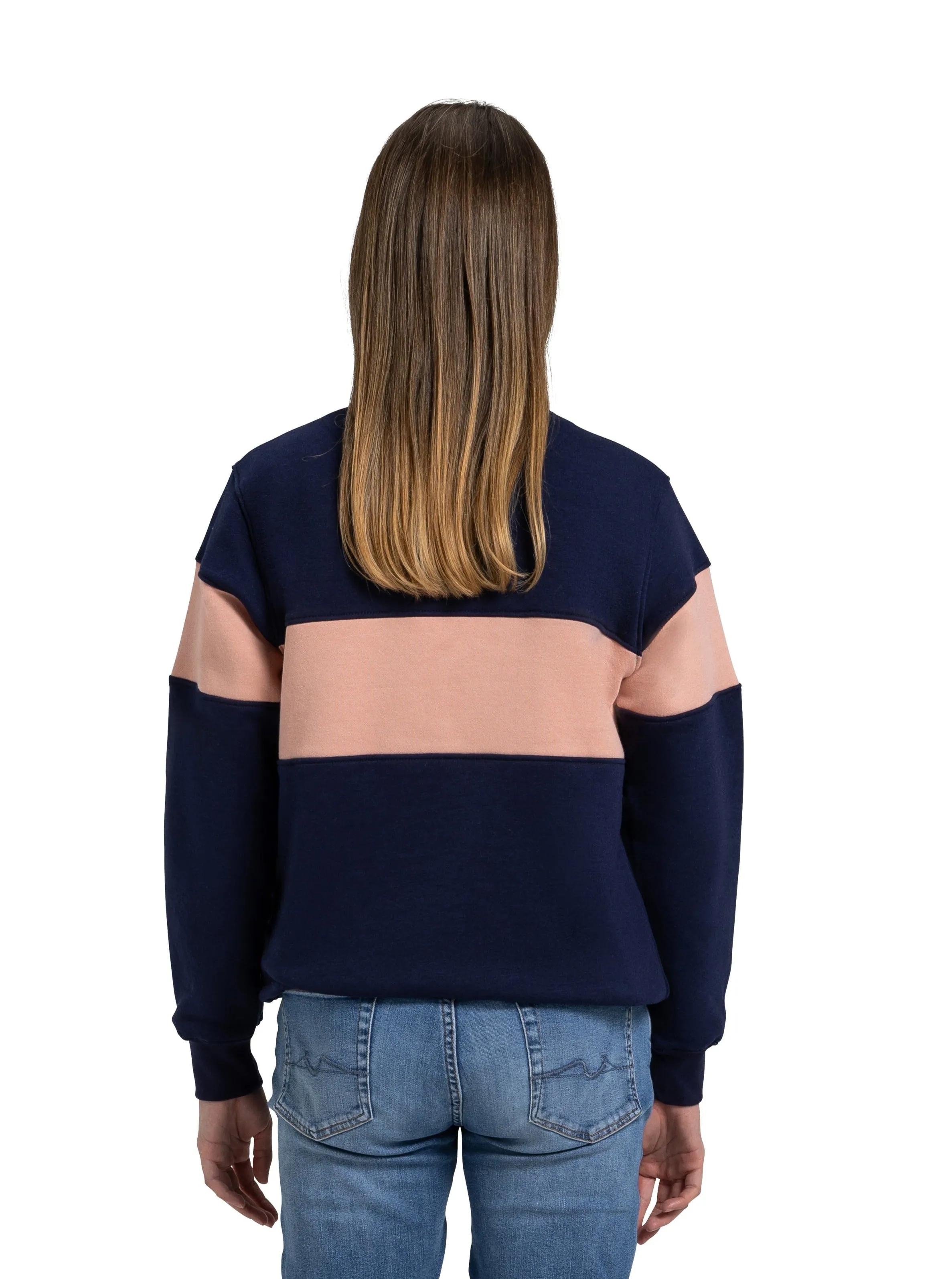 Burford Quarter Zip | Pink & Navy