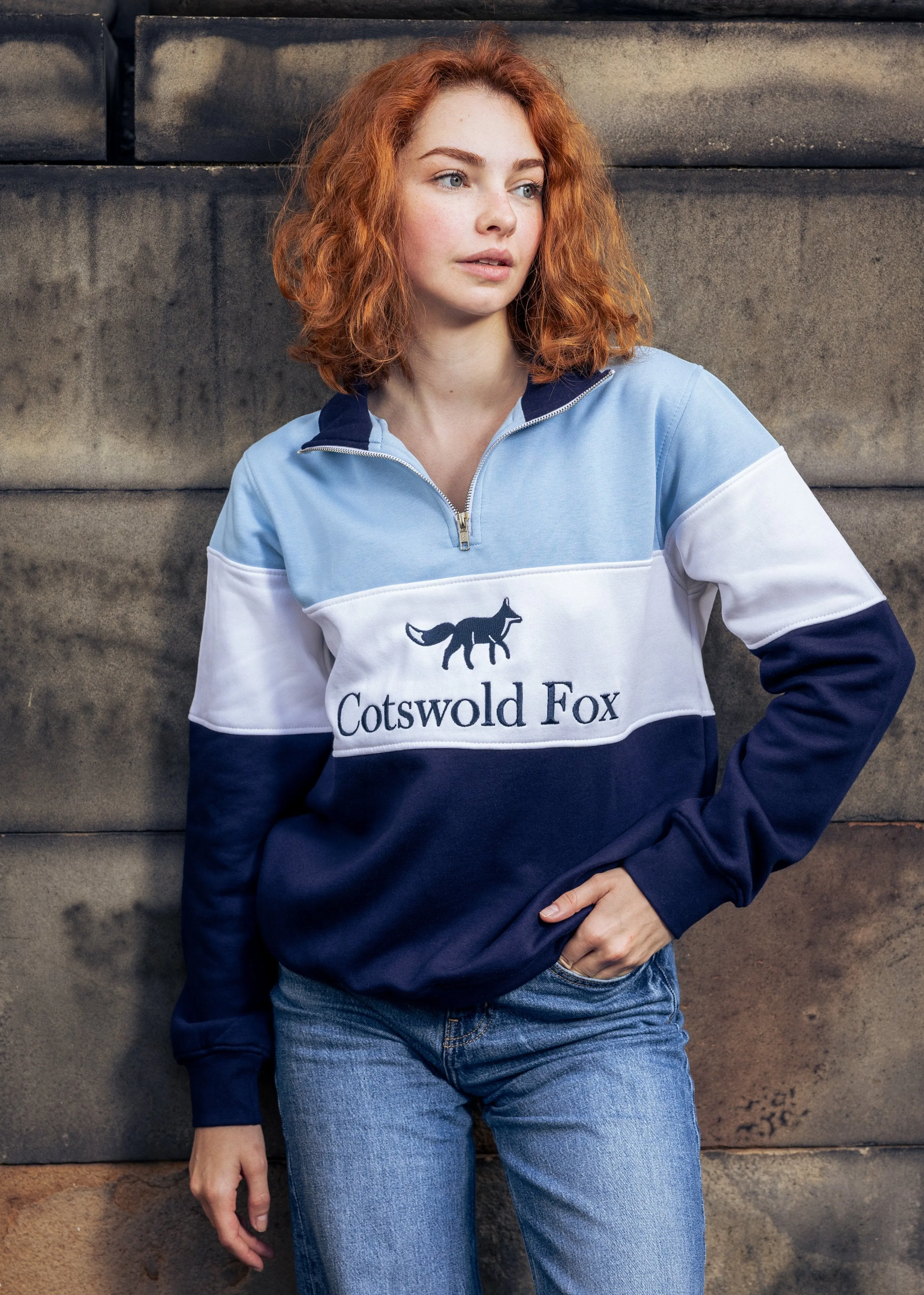 Cirencester Quarter Zip | Cornflower