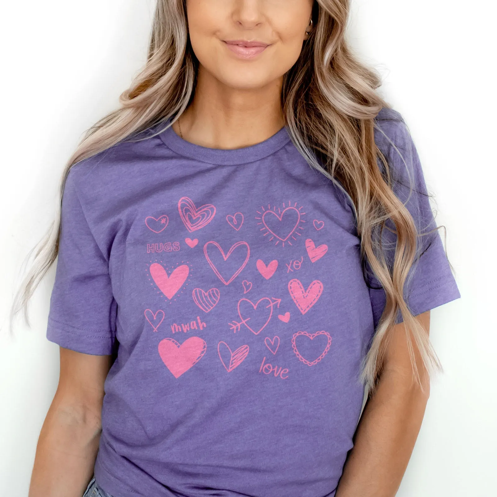 Doodle Hearts Tee Shirts For Women - Christian Shirts for Women - Religious Tee Shirts