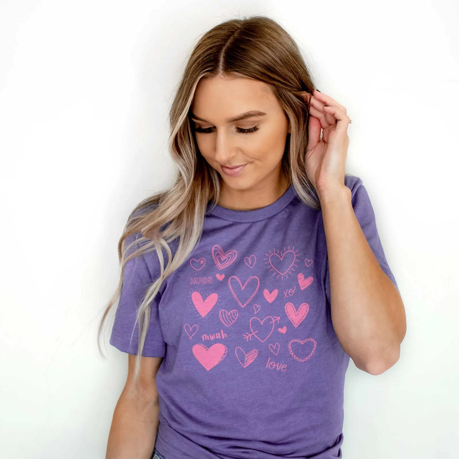 Doodle Hearts Tee Shirts For Women - Christian Shirts for Women - Religious Tee Shirts