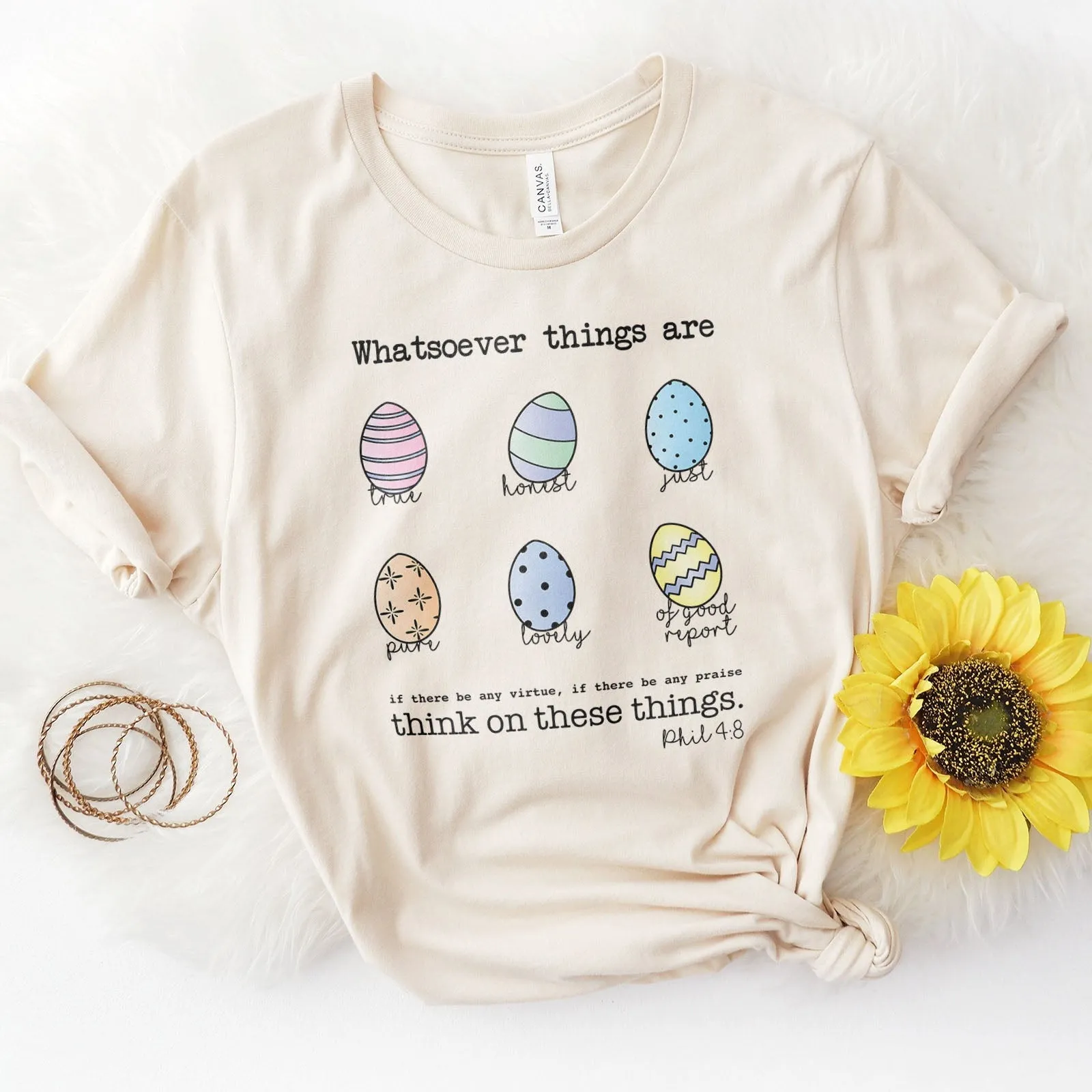 Easter Eggs Bible Verses Tee Shirts For Women - Christian Easter T Shirts