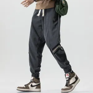 Elastic Waist Tapered Loose Fit Warmth Versatile Elasticity Sweatpant