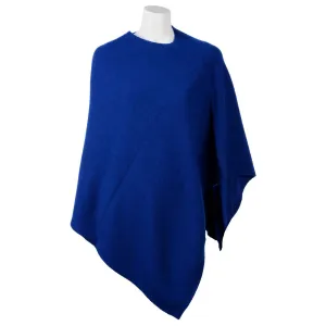 Emilio Romanelli Elegant Cashmere V-Neck Poncho in Blue