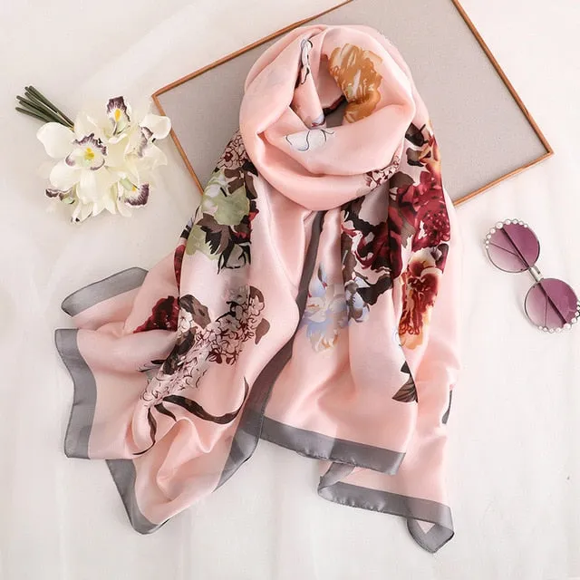 Fashion Silk Scarf Printed Bandana Shawl #LZ241