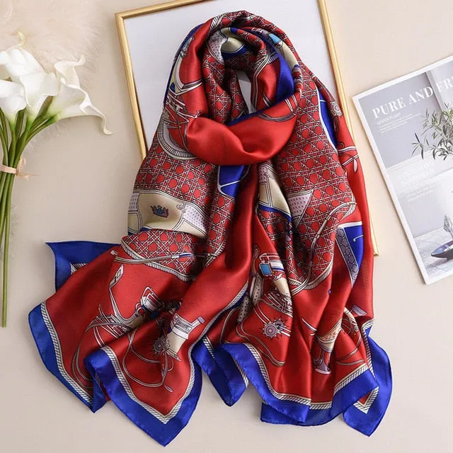 Fashion Silk Scarf Printed Bandana Shawl #LZ241