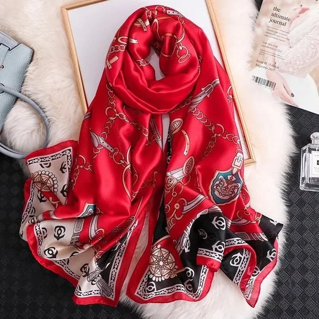 Fashion Silk Scarf Printed Bandana Shawl #LZ241