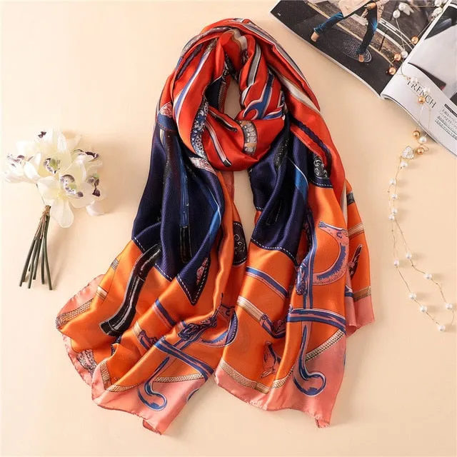 Fashion Silk Scarf Printed Bandana Shawl #LZ241