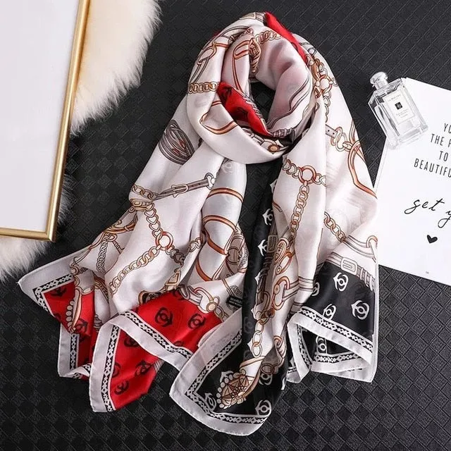 Fashion Silk Scarf Printed Bandana Shawl #LZ241