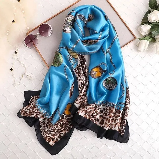 Fashion Silk Scarf Printed Bandana Shawl #LZ241