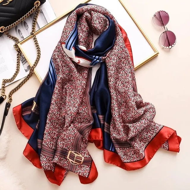 Fashion Silk Scarf Printed Bandana Shawl #LZ241