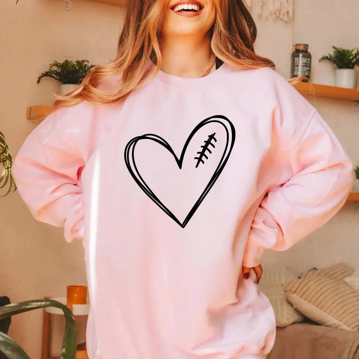 Football Heart Wholesale Sweatshirt - Quick Shipping