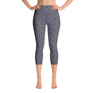 Grey Zebra Yoga Capri Leggings