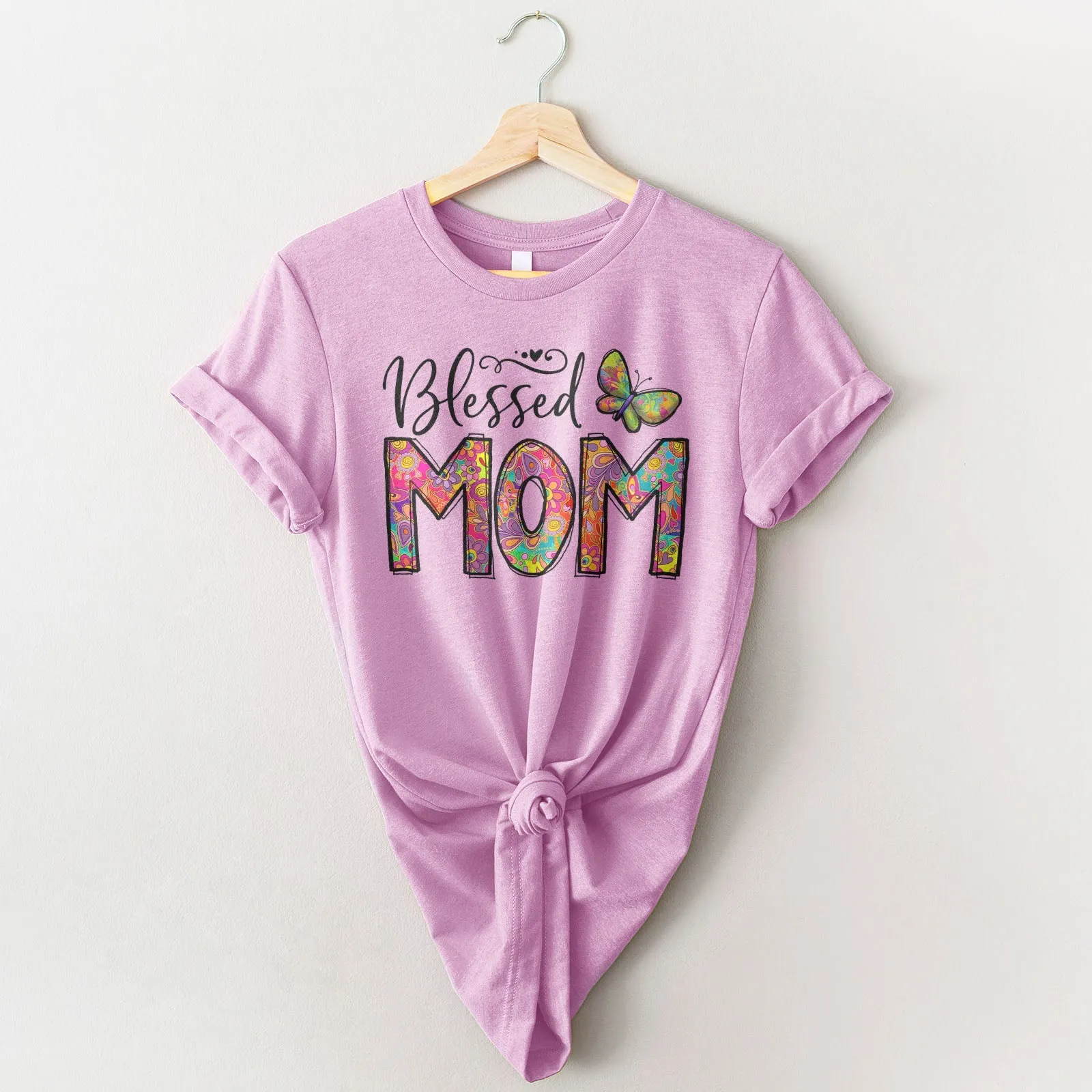 Groovy Blessed Mom Tee Shirts For Women - Christian Shirts for Women - Religious Tee Shirts