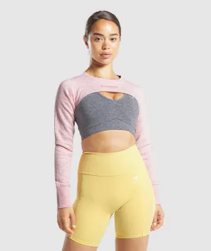 Gymshark Sol Lift Super Crop - Coral Marl