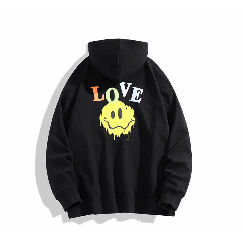 Hip-Hop Letter Print Pure Cotton Loose Fit Hoodie