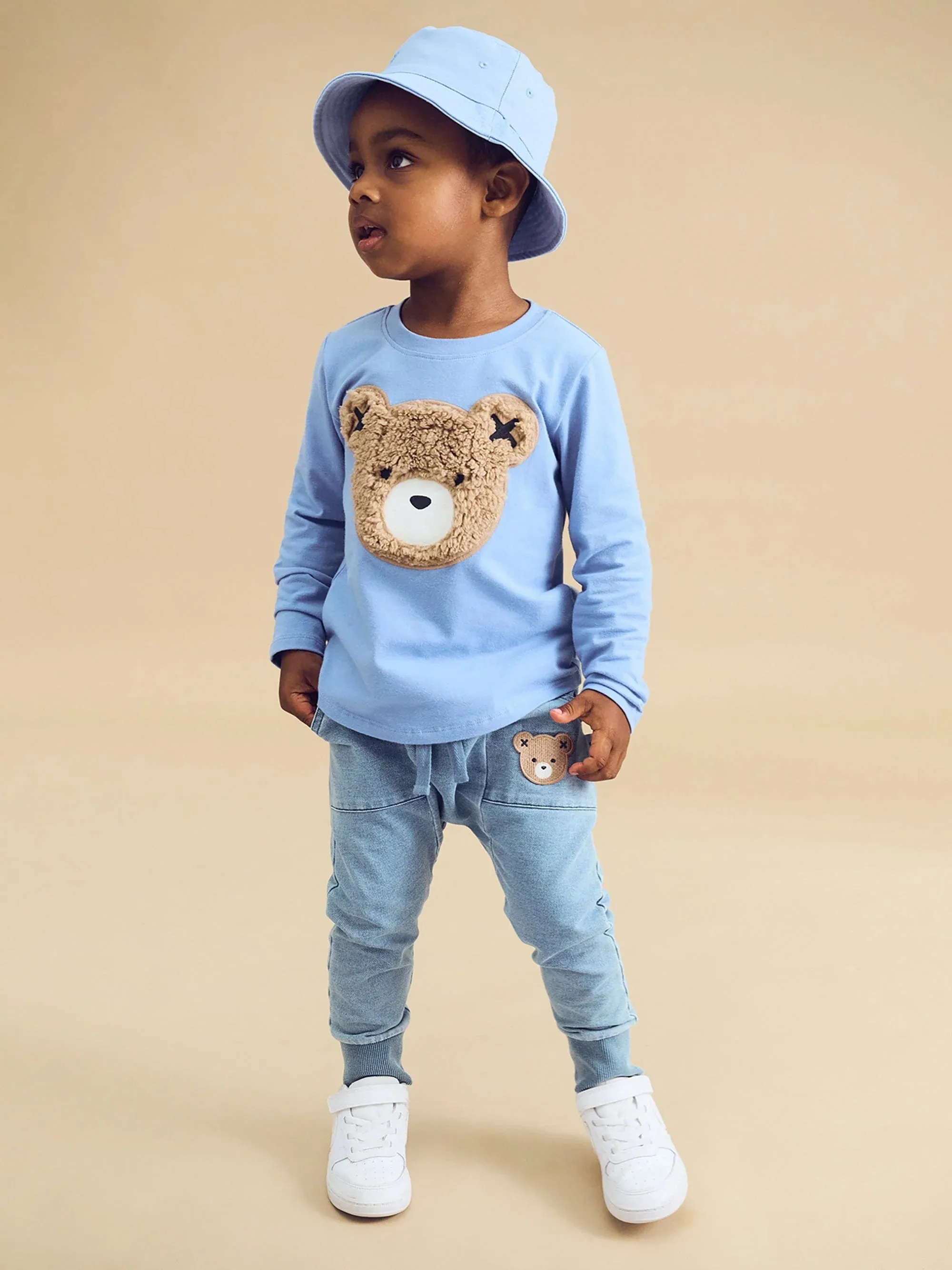 Huxbaby Huxbear Knit Denim Drop Crotch Pant