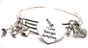 I Love Bungee Jumping Expandable Bangle Bracelet Set