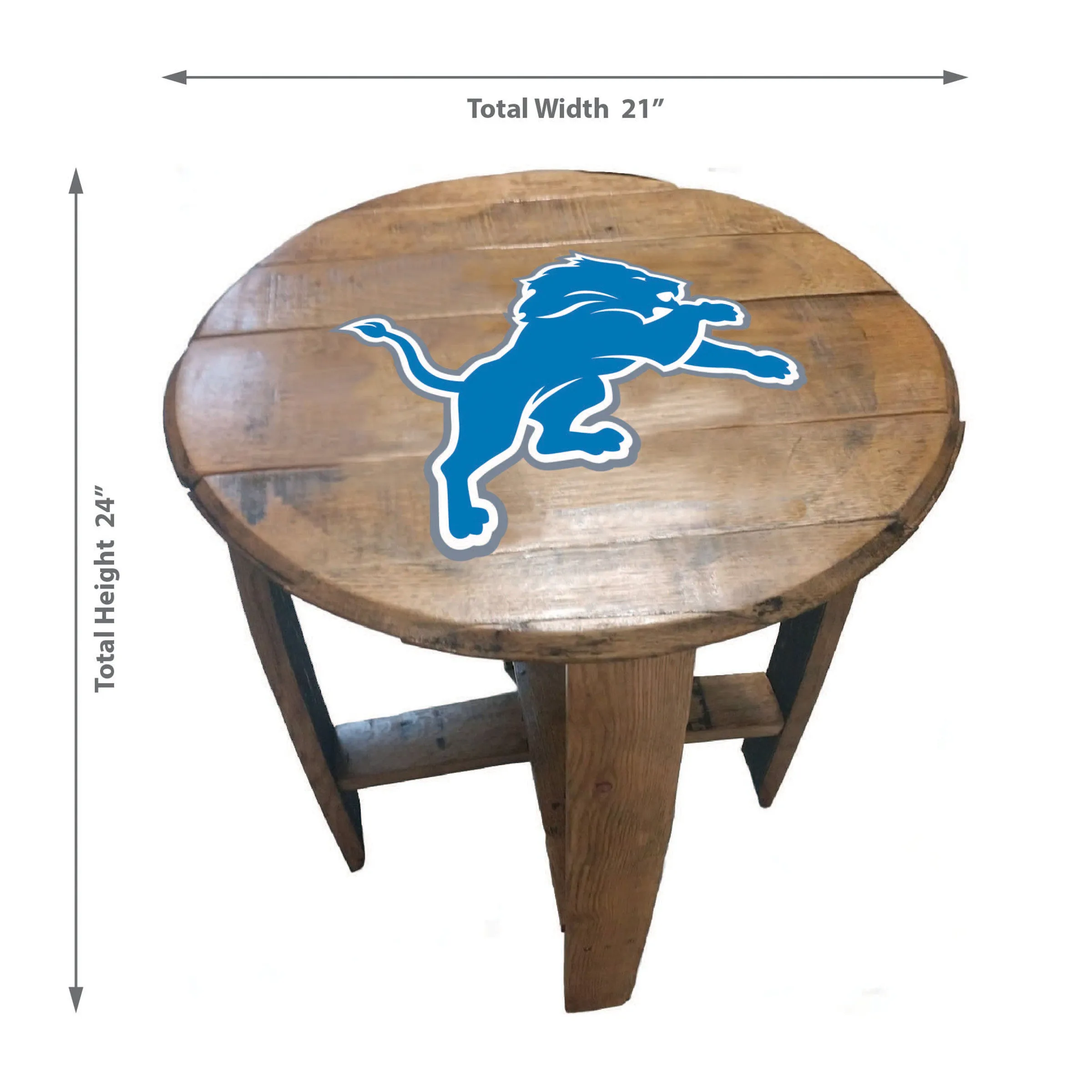 Imperial Detroit Lions Oak Barrel Table