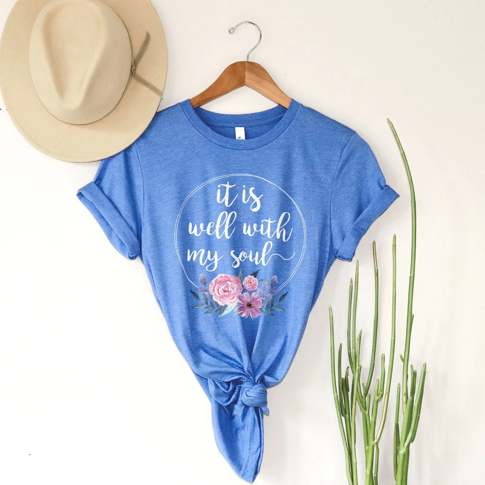 It Is Well With My Soul Tee Shirts For Women - Christian Shirts for Women - Religious Tee Shirts