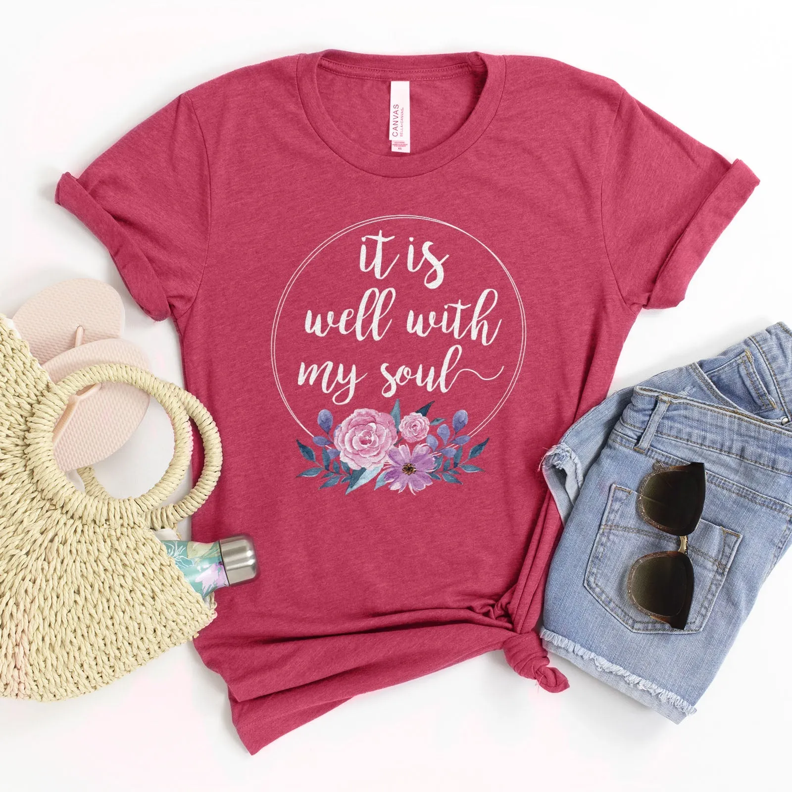 It Is Well With My Soul Tee Shirts For Women - Christian Shirts for Women - Religious Tee Shirts