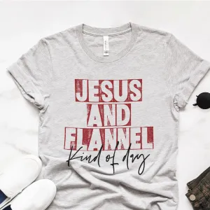 Jesus An Flannel Kind Of Day Tee Shirts For Women - Christian Shirts for Women - Religious Tee Shirts