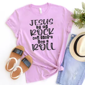 Jesus Is My Rock Tee Shirts For Women - Christian Shirts for Women - Religious Tee Shirts