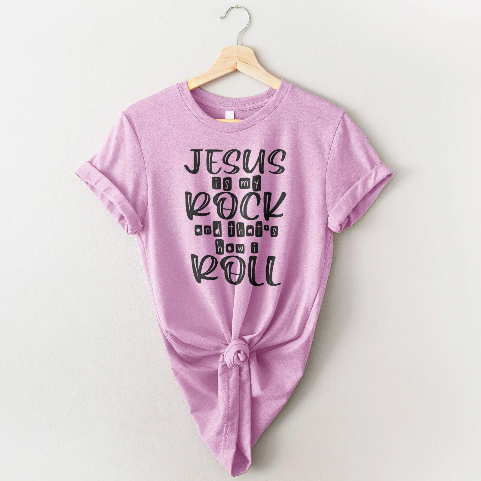 Jesus Is My Rock Tee Shirts For Women - Christian Shirts for Women - Religious Tee Shirts