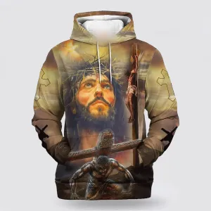 Jesus On The Cross 3d Hoodies For Women Men - Christian Apparel Hoodies