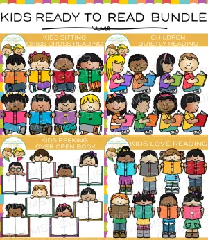 Kids Ready for Reading Clip Art Bundle