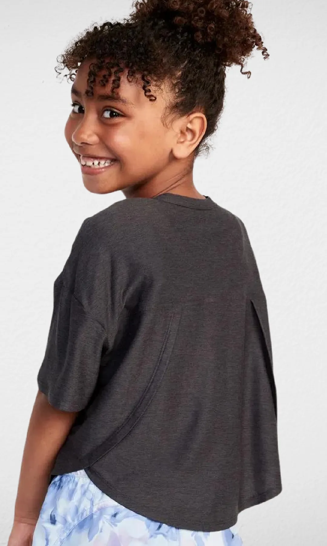 Kids Sports Cropped T-Shirt (Soft) - Dark Grey