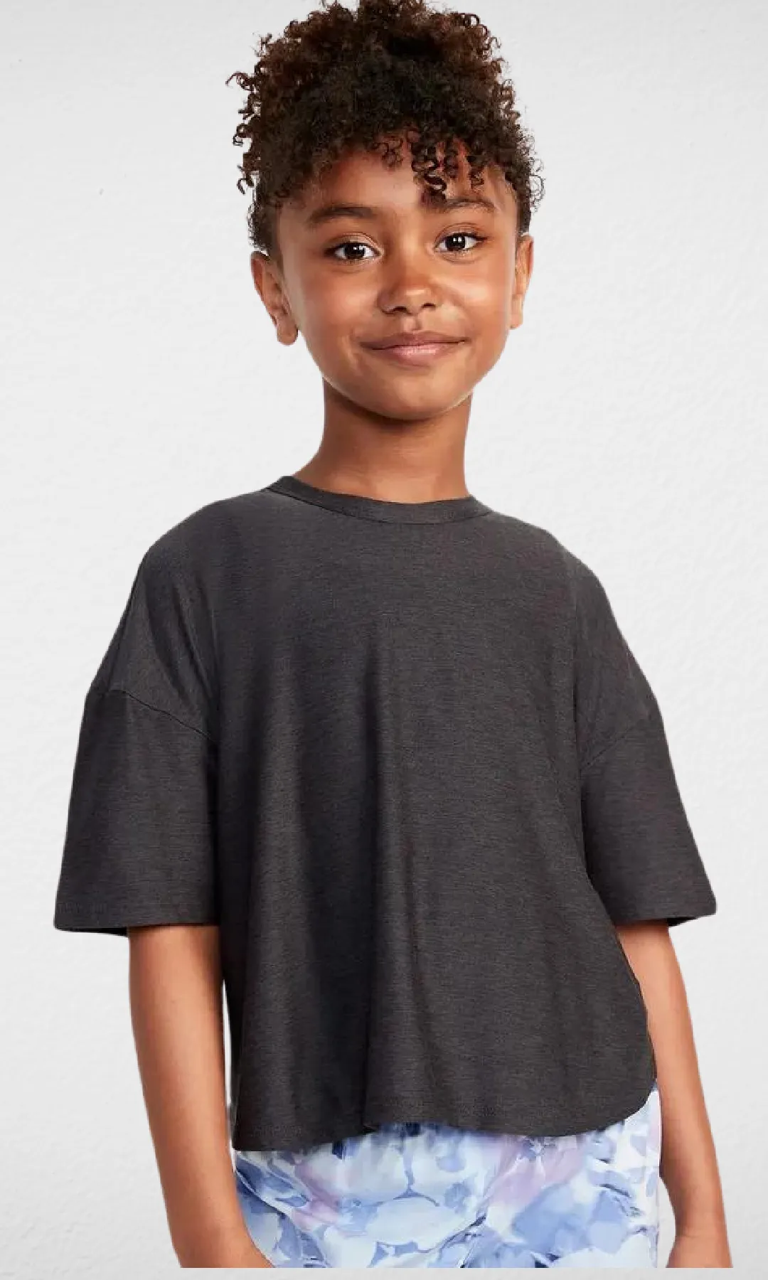 Kids Sports Cropped T-Shirt (Soft) - Dark Grey