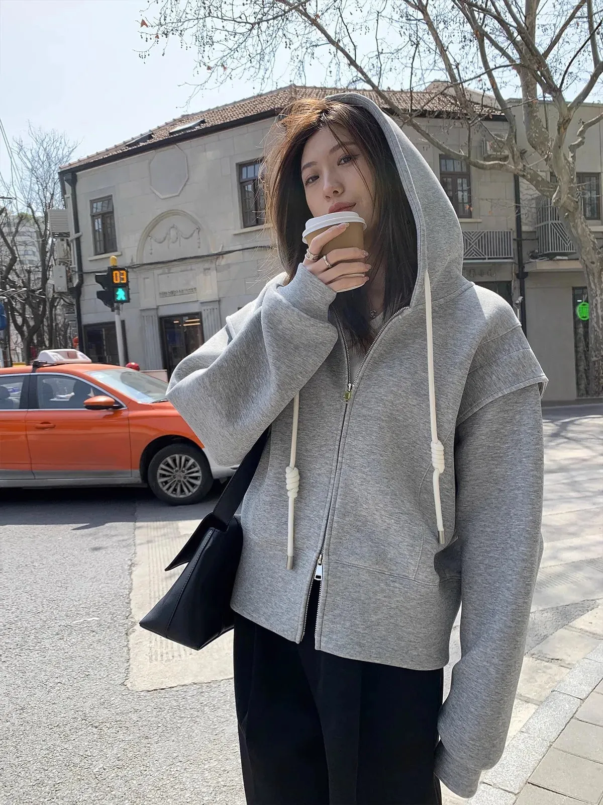 Korean Autumn Winter Casual Female Zipper Hoodie