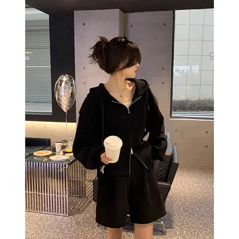 Korean Autumn Winter Casual Female Zipper Hoodie