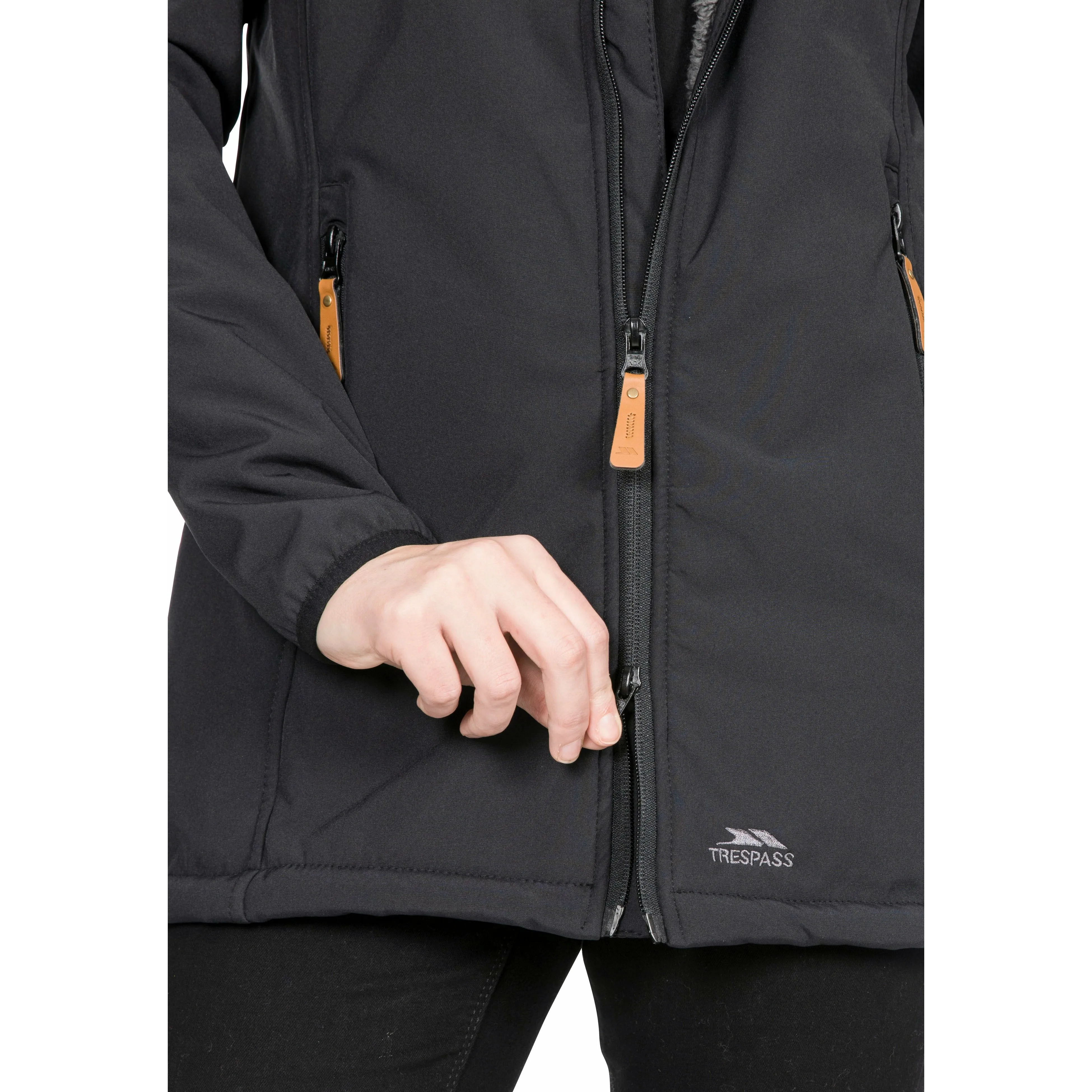 Kristen Women's Longer Length Softshell Jacket in Black